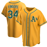 Gold Replica Rollie Fingers Youth Oakland Athletics Alternate Jersey