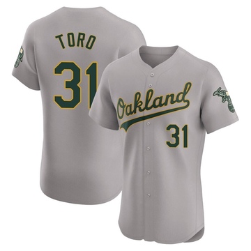 Gray Elite Abraham Toro Men's Oakland Athletics Road Jersey