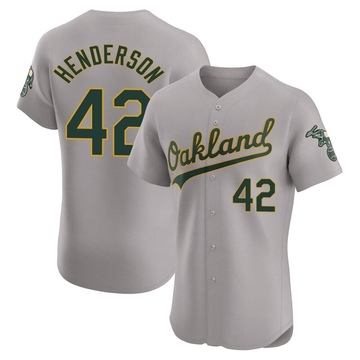 Gray Elite Dave Henderson Men's Oakland Athletics Road Jersey