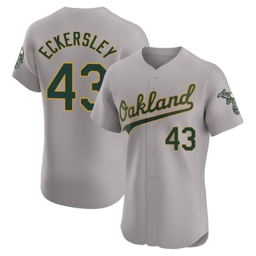 Gray Elite Dennis Eckersley Men's Oakland Athletics Road Jersey