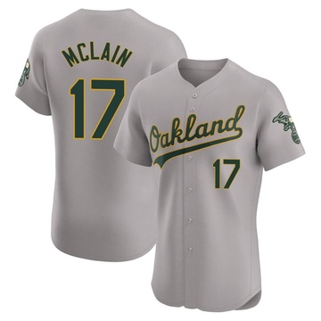 Gray Elite Denny Mclain Men's Oakland Athletics Road Jersey