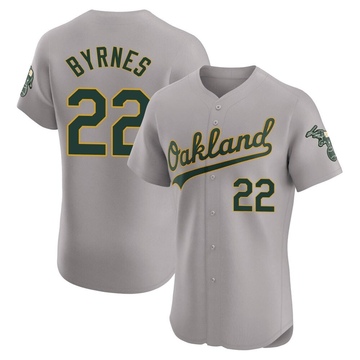 Gray Elite Eric Byrnes Men's Oakland Athletics Road Jersey