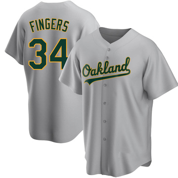 Gray Replica Rollie Fingers Youth Oakland Athletics Road Jersey
