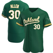 Green Authentic Austin Allen Men's Oakland Athletics Kelly Alternate Jersey