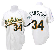 White Authentic Rollie Fingers Men's Oakland Athletics Throwback Jersey