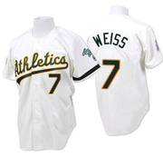 White Authentic Walt Weiss Men's Oakland Athletics Throwback Jersey