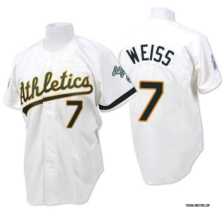 White Authentic Walt Weiss Men's Oakland Athletics Throwback Jersey